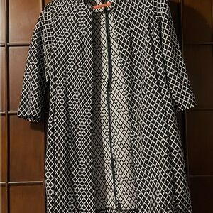 Black and White Geometric Pattern Coat